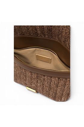 Borsa Gianni Chiarini in paglia intrcciata e camoscio colore cioccolata. GIANNI CHIARINI | 12246-CHOCO